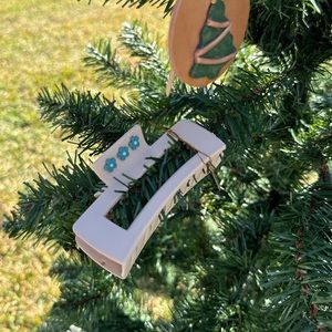 Tan Handmade Flower Claw Clips Polymer Clay Charm Trendy Hair Accessories